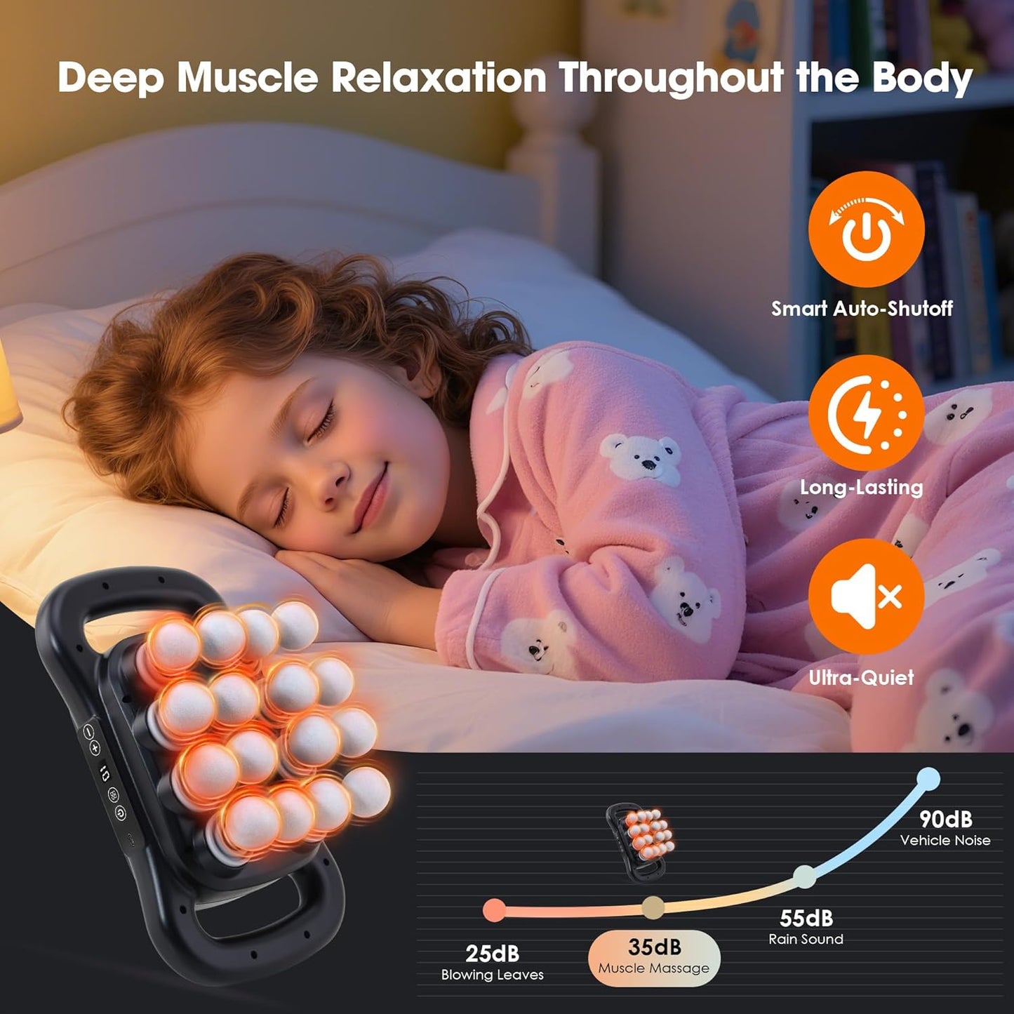 16 Head Massage Gun Set, Deep Tissue Percussion Massager, 2600mAh Electric Massage Tools with 9 Styles & Levels, Black