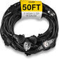 COLSEN Extension Cord with Multiple Outlets – 25 ft Heavy Duty 16 Gauge Power SJTW Cable, 15 Amp 3 Prong 6 NEMA Multi Plug, 16 AWG Male to Female Connector, 5-15R Female Socket, Outdoor/Indoor Black