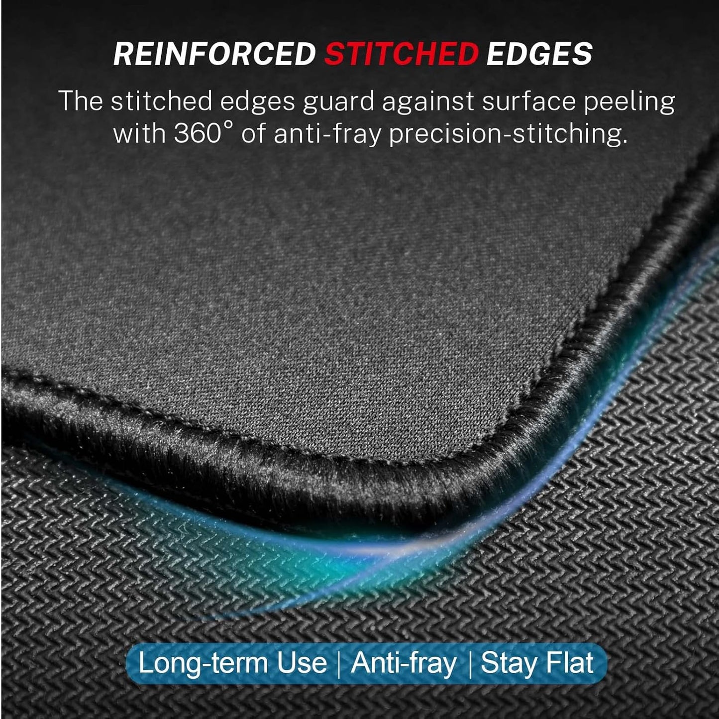 MROCO Mouse Pad 3-Pack [30% Larger] with Anti-Fray Stitched Edges, Premium Waterproof Surface, Non-Slip Rubber Base, Computer & Gaming Mouse Mat for Laptop, Office & Home, 8.5 x 11 in, Black