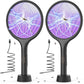 YISSVIC Electric Fly Swatter Bug Zapper Racket Dual Modes Mosquito Killer with Purple Mosquito Light Rechargeable for Indoor Home Office Backyard Patio Camping (Black 2 Pack)