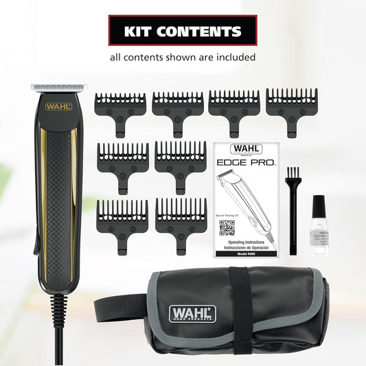 Wahl Edge Pro Bump Free Corded Beard Trimmer for Men Touch Up Trimmer & Grooming Detailer Kit – Perfect for Edging Beards, Mustaches, Hair, & Stubble, – Model 9686-300