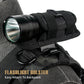 LIVANS Tactical Flashlight Pouch Holster, Rotatable Flashlight Holder Belt Clip Tactical Torch Carry Case with 360 Degree Carabiner Reel Clip