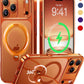 CASEKOO 360 Spin Magnetic Stand for iPhone 17 Pro Max Case [Fit for MagSafe][17FT Military Protection] Slim Hand-Polished Frame Titanium Alloy Sturdy Stand 6.9", Glossy Cosmic Orange