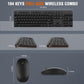 Wireless Keyboard and Mouse Combo, EDJO Silent Full Size Cordless USB Keyboard Mouse, 2.4GHz Lag-Free, Long Battery Life, for Computer, Laptop, PC, Chromebook, Windows (Black, 1 Pack)