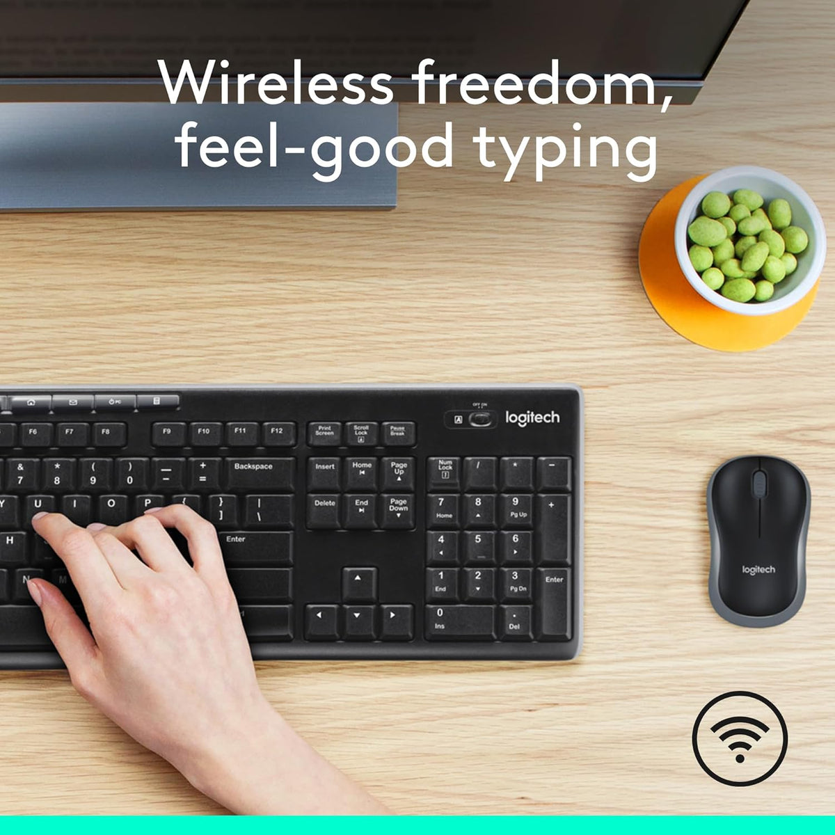 Logitech MK270 Wireless Keyboard and Mouse Combo for Windows, 2.4 GHz, 8 Multimedia Keys, PC, Laptop, Wireless Keyboard Compact Mouse Combo - Black Visit the Logitech Store