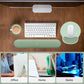 MOSISO Wrist Rest Support for Mouse Pad&Keyboard Set, Circle Curved Ergonomic Mousepad&Coaster Non-Slip Base Home/Office Pain Relief&Easy Typing Pad with Soft Cloth&Silicone Lining, Antique Green