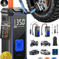 OlarHike Cordless Tire Inflator Portable Air Compressor, 150PSI Dual Power - 5400 mAh & 12V DC, Air Pump for Car Tires, Bike, Motorcycle, Bicycle, Electric Pump with LED Light & Digital Pressure Gauge