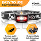 Foxelli LED Headlamp Flashlight for Adults & Kids, Running, Camping, Hiking Head Lamp with White & Red Light, Comfortable Headband, Lightweight & Waterproof, 3 AAA Batteries