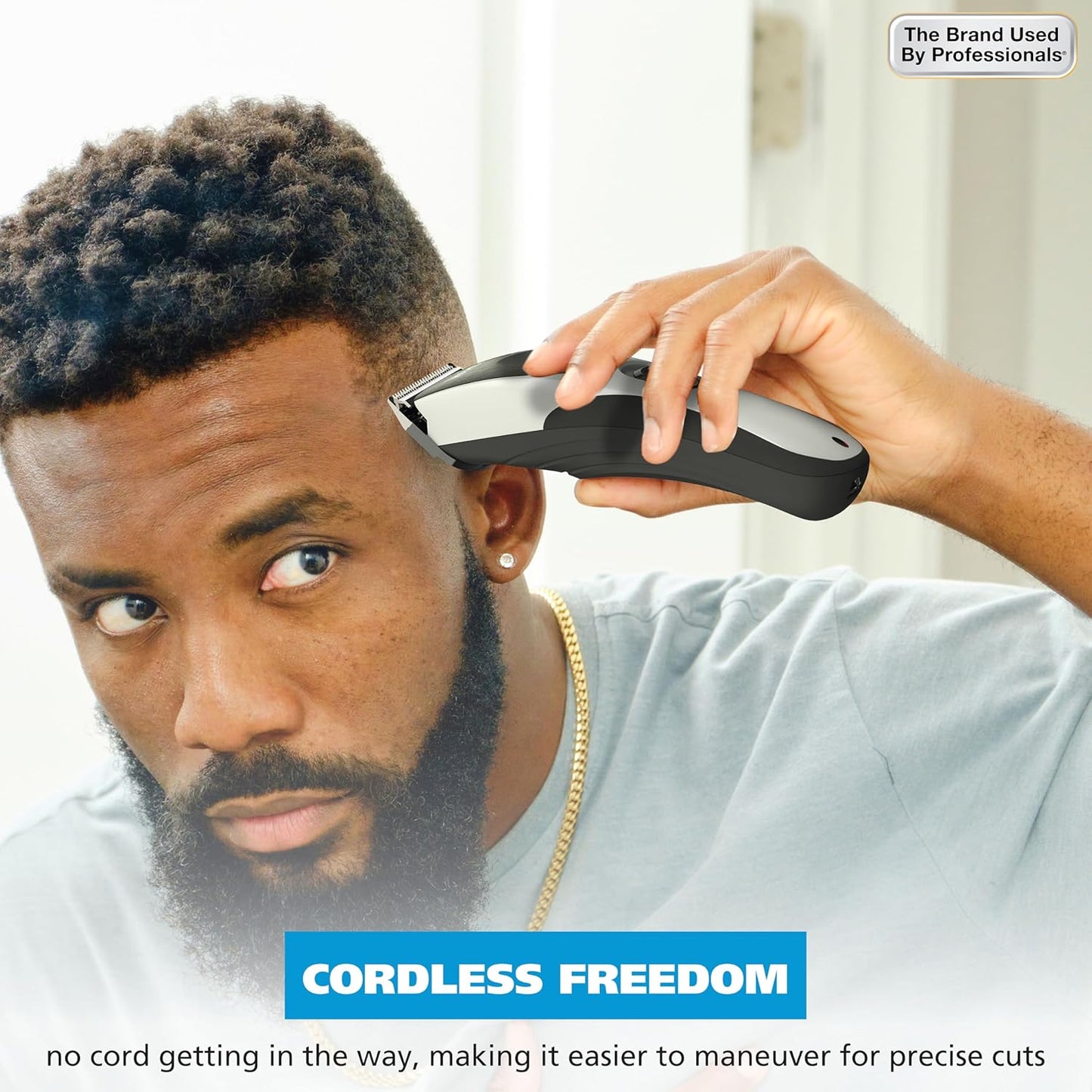 Wahl Clippers Home Pro Cordless Rechargeable Hair Clippers for Men with Precision Haircutting Blades & Secure Snap-N-Lock Attachment Guards – Model 3028835