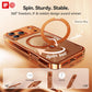 CASEKOO 360 Spin Magnetic Stand for iPhone 17 Pro Max Case [Fit for MagSafe][17FT Military Protection] Slim Hand-Polished Frame Titanium Alloy Sturdy Stand 6.9", Glossy Cosmic Orange