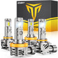 FAHREN Upgraded H11/H9/H8 9005/HB3 light Bulbs combo, 𝟏𝟏𝟎,𝟎𝟎𝟎𝐋𝐌 𝟏𝟐𝟎𝟎% Brighter 6500K with Cooling Fan H11 9005 Bulbs, 1.1 Mini Size H9 HB3 Lights Kit, CANBUS Ready Plug And Play, Pack Of 4