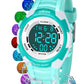 Juboos Kid's Digital Watch for Boys and Girls, Waterproof LCD Digital Sports Kids Watch with 7 Color LED Lights, Stopwatch, Alarm
