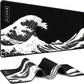 Mouse Pad Gaming - Desk Mat for Keyboard and Mouse - Kanagawa Large Mouse Pad for Desk, Japanese Sea Wave Mousepad (31.5 x 11.8inch) with Non-Slip Base, Desks Pad Mat for Game, Office and Home