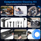 Compressed Air Duster-3 Gear Adjustable 100000RPM Electric Air Duster with LED Light, Rechargeable Cordless Air Blower for Keyboard Electric Devices Cleaning. Replaces Compressed Air Cans (Black)