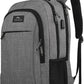 MATEIN Travel Laptop Backpack, Business Anti Theft Slim Sturdy Laptops Backpack with USB Charging Port, Water Resistant College School Computer Bag Gift for Men & Women Fits 15.6 Inch Notebook, Grey
