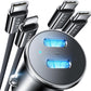 LISEN 90W Car Charger USB C Fast Charge, USB C Car Charger Fast Charge, Type C Car Charger for iPhone 17 Pro Max 16 15 14 13 12 11, for Samsung S26 S25 S24 [with Lighning & USB-C Cable]