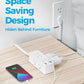 Power Strip Surge Protector, Olcorife Ultra Thin Flat Plug Extension Cord 5ft, 6 Outlets 3 USB Ports(1 USB C), 3 Sided Outlet Extender for Home Office Travel Dorm Room Essentials, White