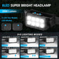 Rechargeable Headlamp Flashlight 2-Pack, 8 LED 2500 Lumen Ultra-Light Bright Headlight, Waterproof Lightweight Head Lamp for Adult Kid, Headlamps for Outdoor Camping Running Fishing