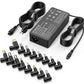 XOUBZ 90W Universal Laptop Charger Compatible with HP Lenovo Dell Acer Asus Toshiba IBM Fujitsu Notebook Ultrabook Chromebook Computer Charger AC Adapter Power Cord with 16 Tips