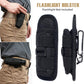 LIVANS Tactical Flashlight Pouch Holster, Rotatable Flashlight Holder Belt Clip Tactical Torch Carry Case with 360 Degree Carabiner Reel Clip