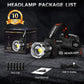 AKNEAR LED Rechargeable Headlamp 99000 High Lumens, 95 Hours Endurance Head Lamp with Zoomable & 12 Modes & IPX7 Waterproof & 125° Adjustable, Super Bright Head Light for Outdoor, Camping, Hard Hat