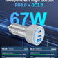 WODENTA for iPhone 17/16/15 Pro Max Car Charger, 67W 3-Port Fast USB C Car Charger Power Cigarette Lighter Adapter with 3FT USB C to C Cable for iPhone 17/17 Pro/Air/16/15 Pro Max/Plus/16e, iPad