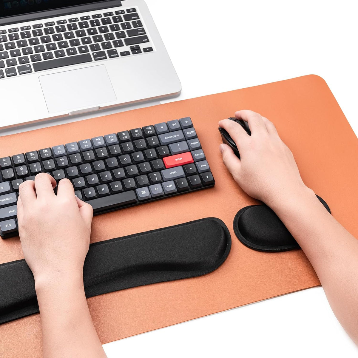 Hoewina Ergonomic Keyboard Wrist Rest – Memory Foam & Superfine Fabric Support Pad for Comfortable Typing, Office & Home Use, Black