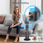 Auto Face Tracking Tripod 360° Rotating Cell Phone Photo and Video Kits Stand, No App, Camera Stand with Remote and Gesture Control, Rechargeable Smart Shooting Stand for Live Recording Tiktok（Black）