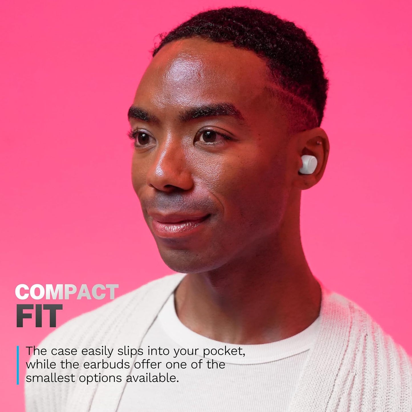 JLab Go Air Pop+ True Wireless Earbuds, in Ear Headphones, Bluetooth Earphones, 35H Playtime Ear Buds, Bluetooth Earbuds with Microphone, USB-C Charging Case, Dual Connect, EQ3 Sound, Cloud White
