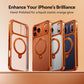 CASEKOO 360 Spin Magnetic Stand for iPhone 17 Pro Max Case [Fit for MagSafe][17FT Military Protection] Slim Hand-Polished Frame Titanium Alloy Sturdy Stand 6.9", Glossy Cosmic Orange