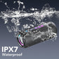 TIMU Portable Bluetooth Speaker, 25W Super Loud Wireless Speaker: Boost Bass 3.0, Bluetooth 5.4, 30H Playtime, 8 RGB Modes, IPX7 Waterproof, TWS Pairing, for Outdoor/Home/Party, Gift Ideas（Black）