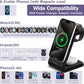 3 in 1 Wireless Charging Station: 5000mAh Removable Power Bank Charger Stand for Phone/Watch/Air Pods - Portable Magnetic Battery Pack for Air 17 16 15 14 13 12 Series