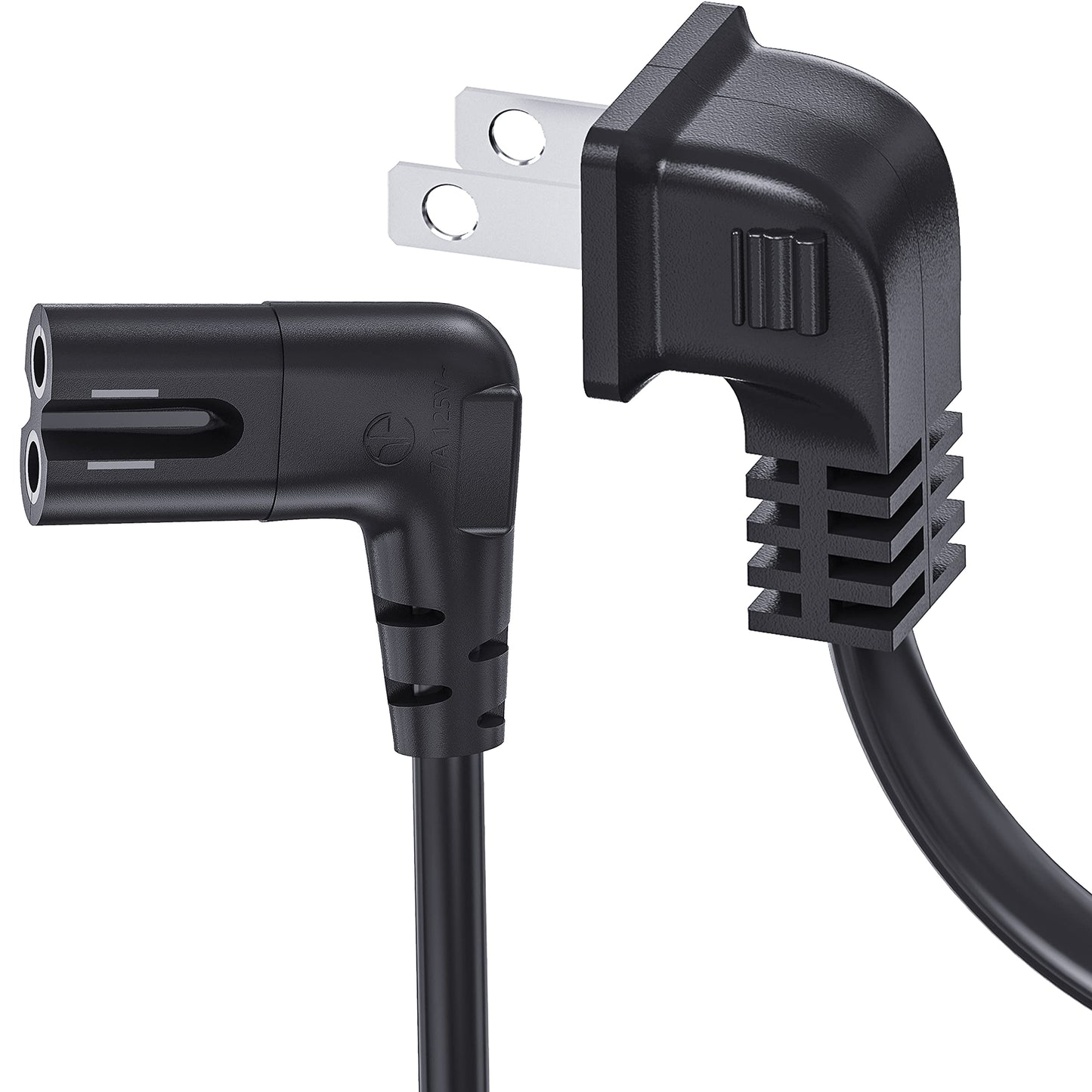 TV Power Cord Compatible with Samsung TV, Ancable 12-Feet 90 Degree Angled 18AWG 2-Prong to L-Shaped C7 Power Cord Compatible with Samsung Philips Toshiba LG Sony Sharp Panasonic Vizio LED T V Sky Box