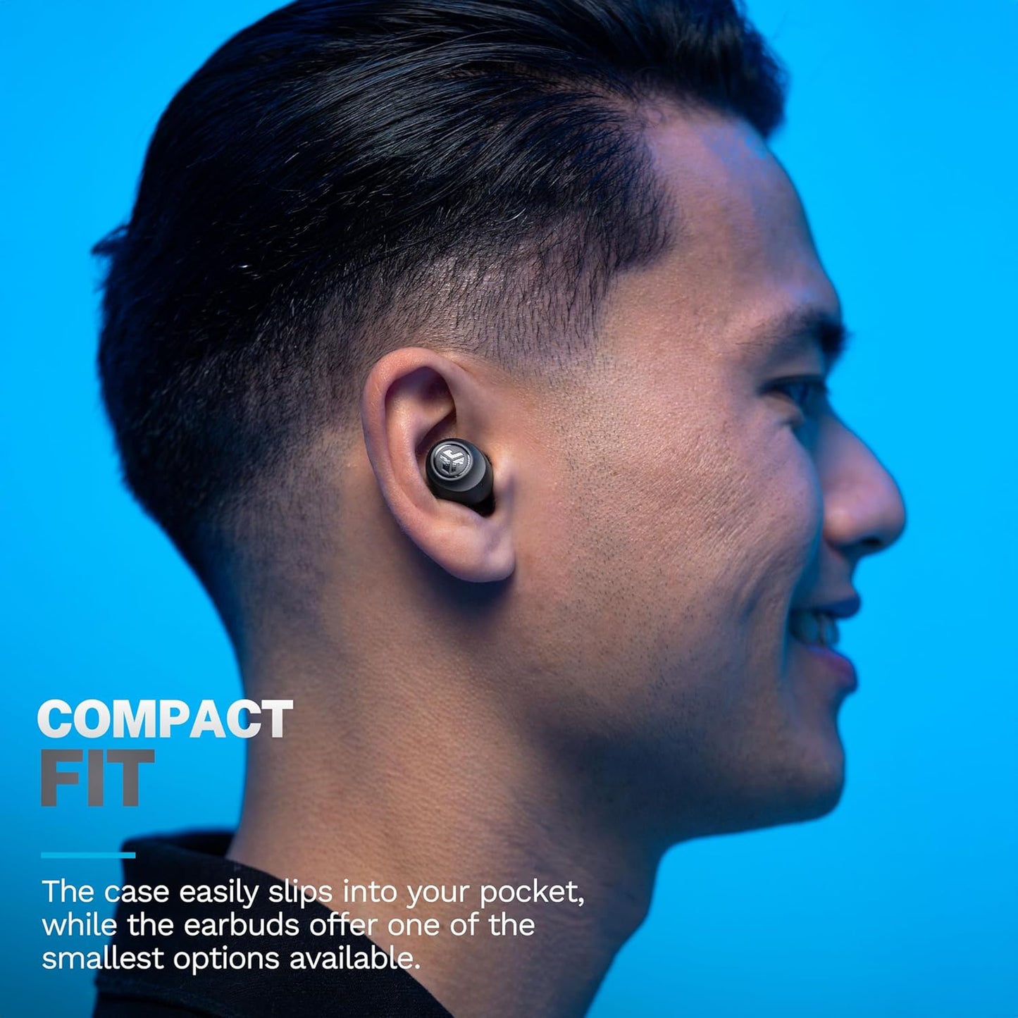 JLab Go Air Pop+ True Wireless Earbuds, in Ear Headphones, Bluetooth Earphones, 35H Playtime Ear Buds, Bluetooth Earbuds with Microphone, USB-C Charging Case, Dual Connect, EQ3 Sound, Black