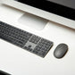 Ultra Premium Wireless Keyboard and Mouse Combo - Rechargeable, Ultra Slim Design, Quiet, Full Size, Number Pad, Unifying Receiver, Black