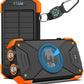 BLAVOR Solar Power Bank 10,000mAh – Wireless Portable Charger, 20W Fast Charging, USB-C Battery Pack with Dual Flashlight