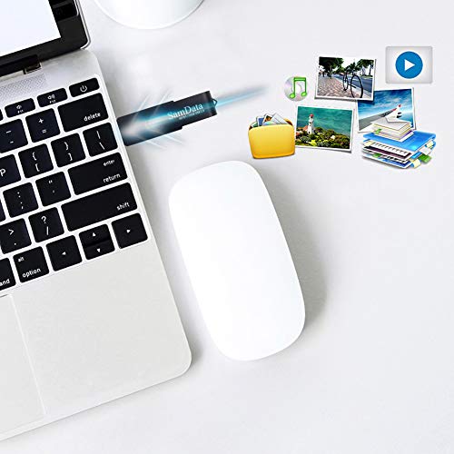 8GB USB Flash Drive – Swivel Thumb Drive with LED Light, USB 2.0, Black