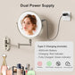9" Wall Mounted Lighted Makeup Mirror, 4000mAh Rechargeable Double Sided 1X/10X Magnifying Mirror with Light, 3 Color Lights, Touch Dimmable