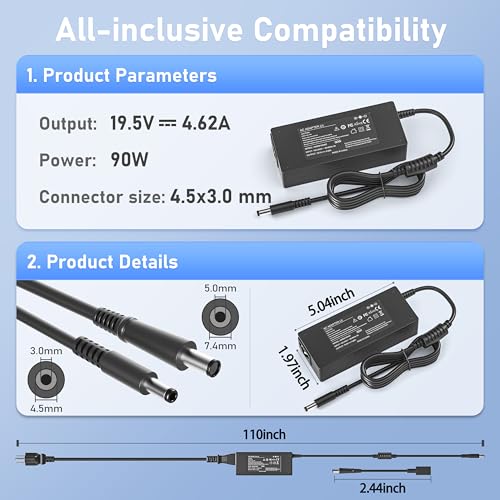 90W AC Adapter for Dell OptiPlex Micro 9020 7010 7020 7040 7050 7060 7070 7080 5050 5060 5070 5080 5090 3040 3046 3050 3070 3080 3090 MFF Business