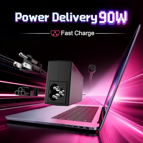 90W Universal Laptop Charger AC Adapter Replacement for Lenovo HP Dell ASUS Acer Samsung Sony Fujitsu Notebook Ultrabook Chromebook Latitude Inspiron