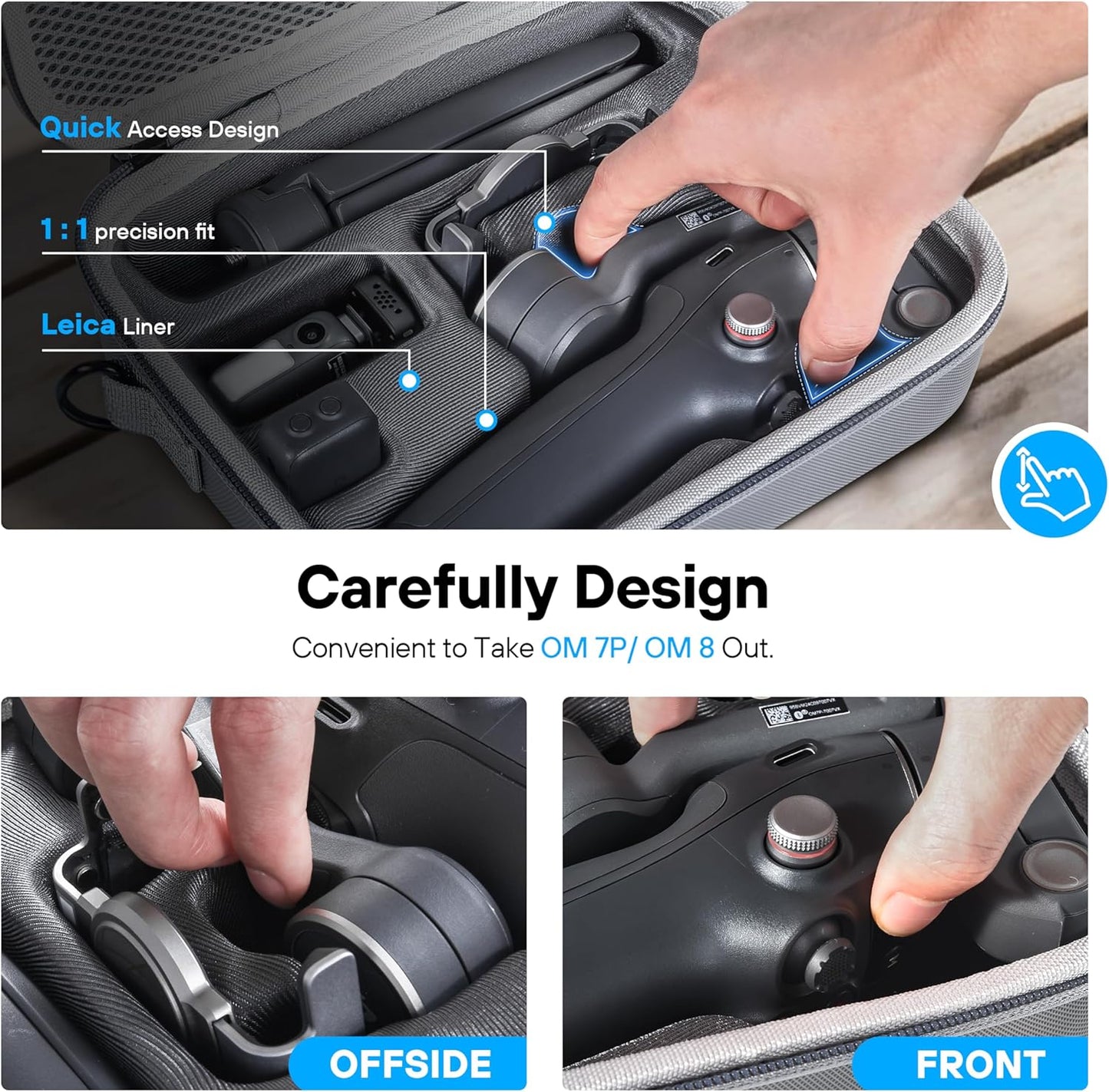 STARTRC PHOTO Osmo Mobile 7P/8 Case, Portable PU Shoulder Bag for DJI OM 7 Pro/OM8 Gimbal Stabilizer Travel Case for DJI Osmo Mobile 8/7/7P Accessories