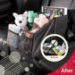 Lusso Gear Car Seat Organizer - Built-In Car Cup Holders & Mesh Pockets - Foldable Back Seat Organizer with Handles - Kids Road Trip Essentials - 9 Compartments, Black Oxford