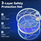Electric Fly Swatter Racket, 2 in 1 Mosquito Bug Zapper 4100V Handheld Mosquito Killer with 1800 mAh Rechargeable Battery, Purple Light and 3-Layer Safety Mesh for Indoor Outdoor Blue