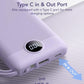 VRURC Portable Charger Power Bank, 10000mAh Travel Essentials Battery Pack, 5 Outputs 2 Inputs Slim Charging Bank Built-in Cables Cords for iPhone 17 16 15 14 13,Samsung,Android-Lavender(1 Pack)