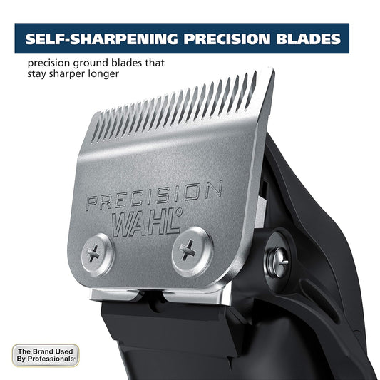 Wahl Home Haircutting Corded Clipper Kit with Adjustable Taper Lever, and 10 Color Coded Guards for Easy Clipping & Trimming - Model 79722