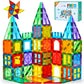 FNJO Magnetic Tiles, 110PCS Magnet Building Set, Magnetic Building Blocks,Construction STEM Learning and Playing Toys for Kids, Montessori Toy for Preschool Boys Girls