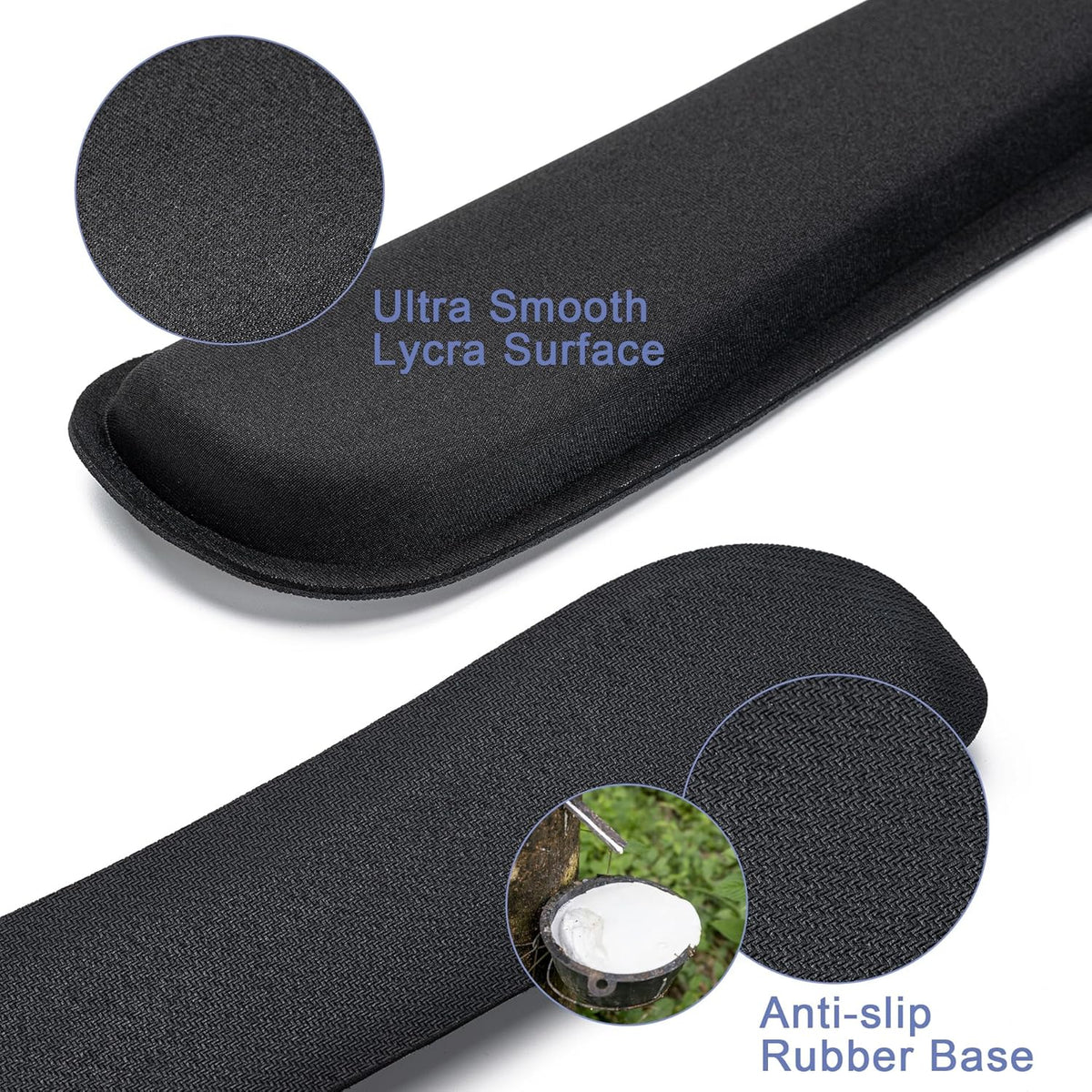 Hoewina Ergonomic Keyboard Wrist Rest – Memory Foam & Superfine Fabric Support Pad for Comfortable Typing, Office & Home Use, Black