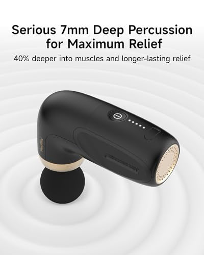 A1 Super Mini Massage Gun, Percussion Deep Tissues Muscle Massager, Travel Massage Gun, Compact Sports Massager, Portable Handheld Massager (Black)