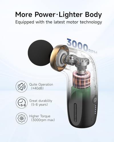 A1 Super Mini Massage Gun, Percussion Deep Tissues Muscle Massager, Travel Massage Gun, Compact Sports Massager, Portable Handheld Massager (Black)