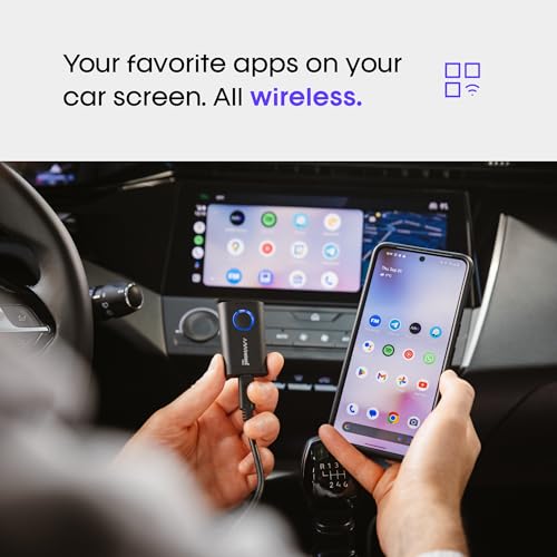 AAWireless Two - Wireless Android Auto Adapter - Convert Factory Wired Android Auto to Wireless - Bluetooth & Wi-Fi Auto Connect - Easy Plug & Play